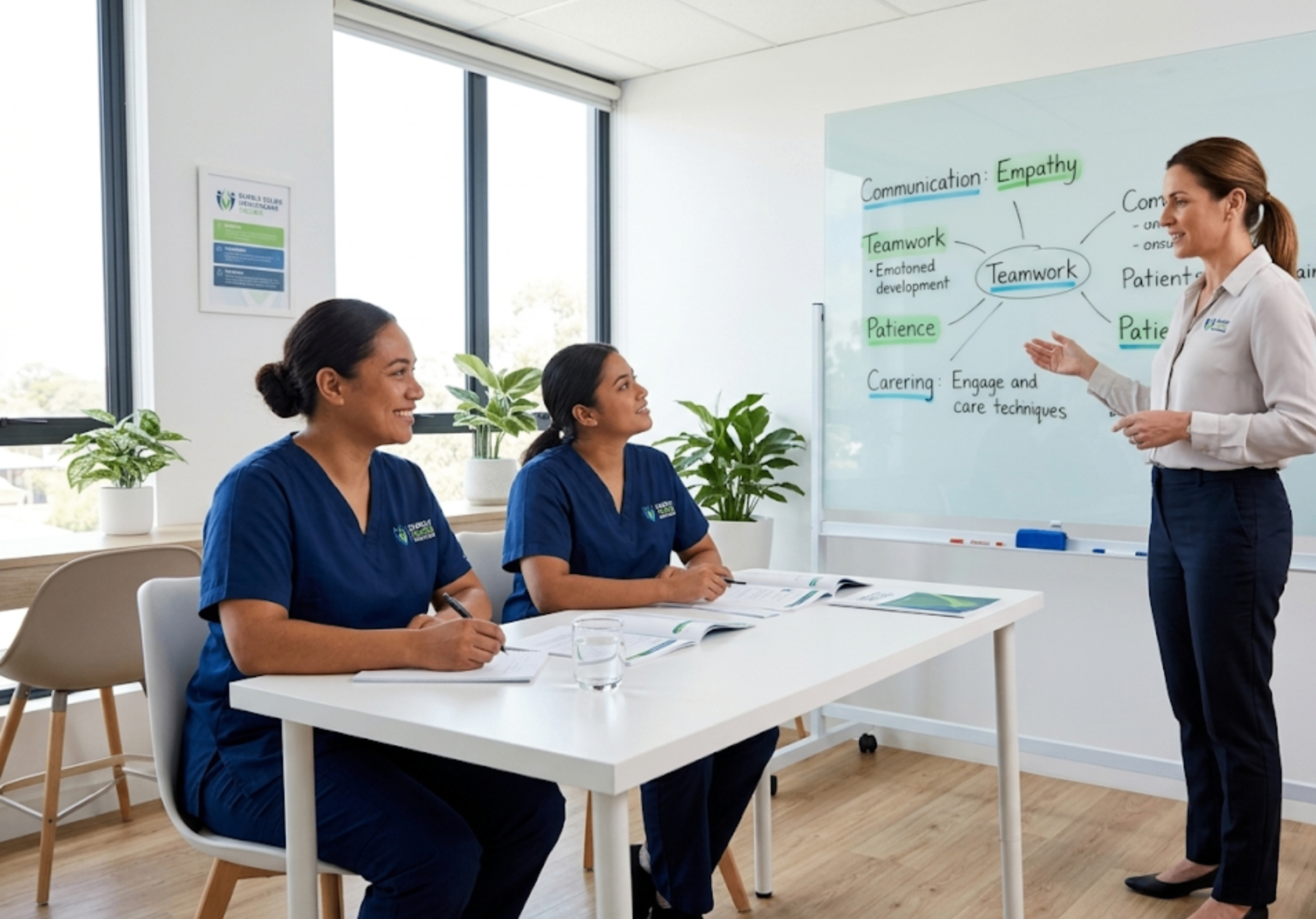 Surely Yours Healthcare carers taking part in a professional training session in the UK